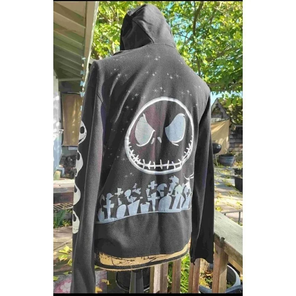 Vintage Disney Nightmare Before Christmas Motorcycle Zippered Sweatshirt Jacket